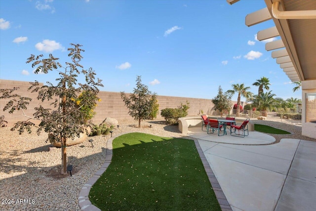 view of yard with a patio