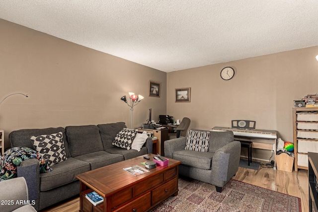 1951 E Del Sur Dr, Tempe, AZ 85283 - living area featuring light wood-style floors and a textured ceiling