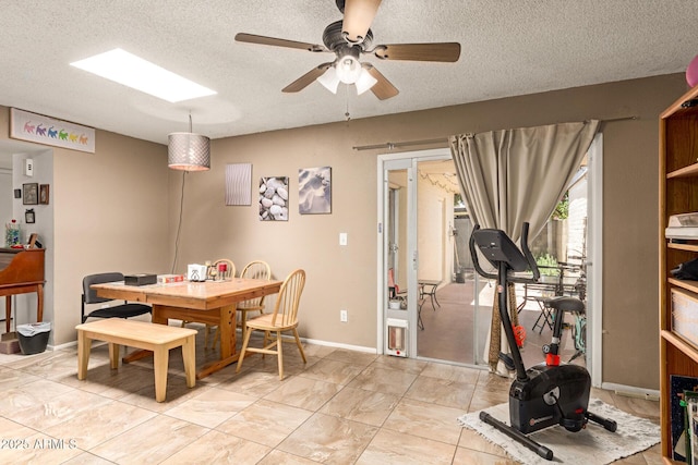 1951 E Del Sur Dr, Tempe, AZ 85283 - dining space with a textured ceiling and ceiling fan