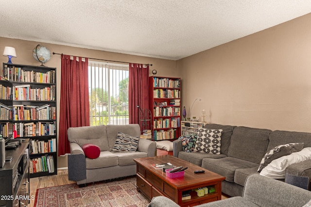 1951 E Del Sur Dr, Tempe, AZ 85283 - living room featuring wood finished floors and a textured ceiling
