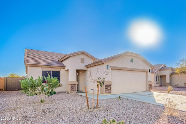 view of front of house with a garage