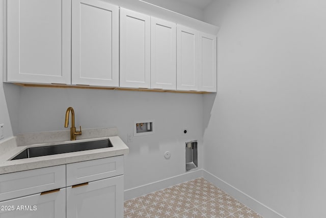 34198 S State Route 89th Hwy, Wickenburg, AZ 85390 - laundry area featuring cabinet space, electric dryer hookup, washer hookup, gas dryer hookup, and baseboards