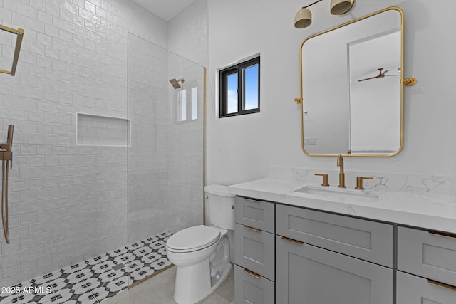 34198 S State Route 89th Hwy, Wickenburg, AZ 85390 - bathroom featuring vanity, toilet, and tiled shower