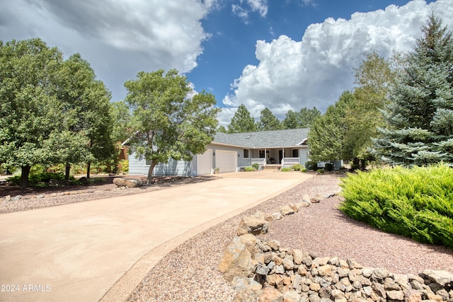 single story home with a garage