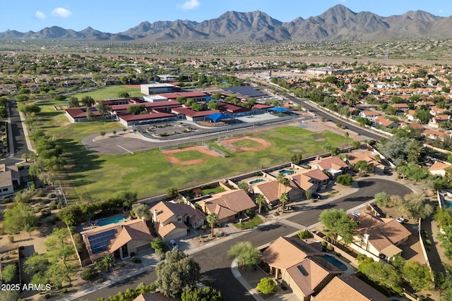 13361 N 99th Pl, Scottsdale, AZ 85260 - aerial view of property and surrounding area featuring nearby suburban area and a mountain backdrop