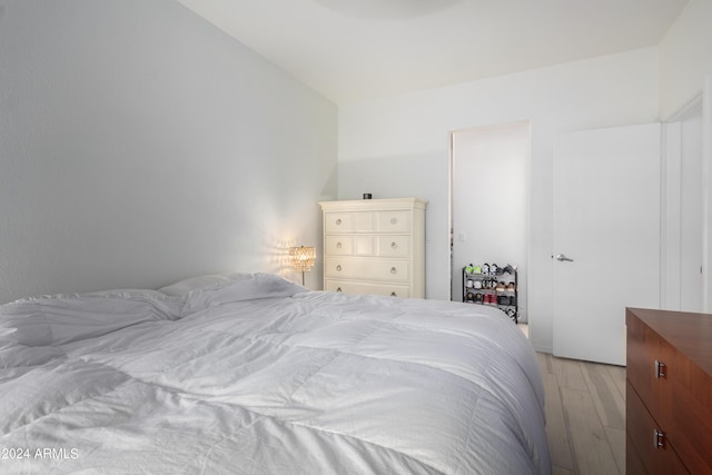 bedroom featuring light wood-type flooring