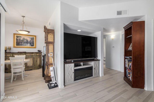 living room with light wood-type flooring