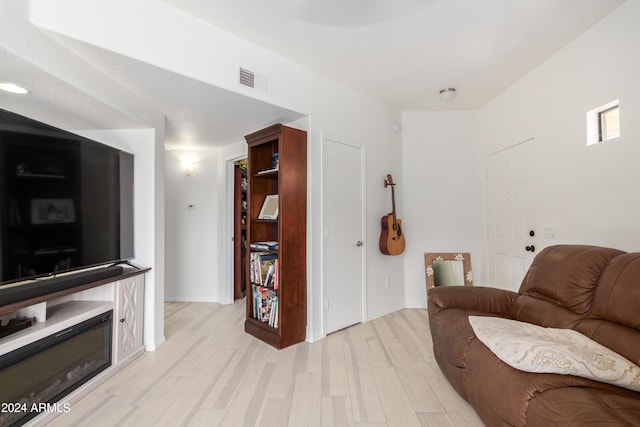 living room featuring light wood-type flooring