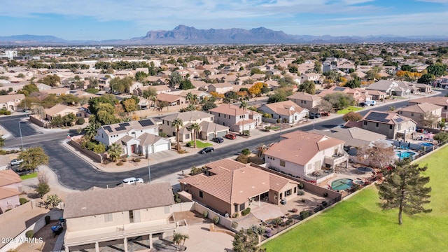 drone / aerial view with a mountain view