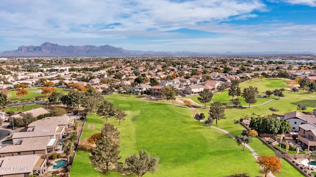 aerial view with a mountain view