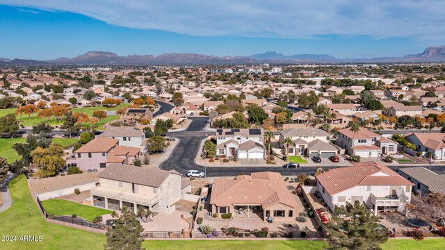 aerial view with a mountain view