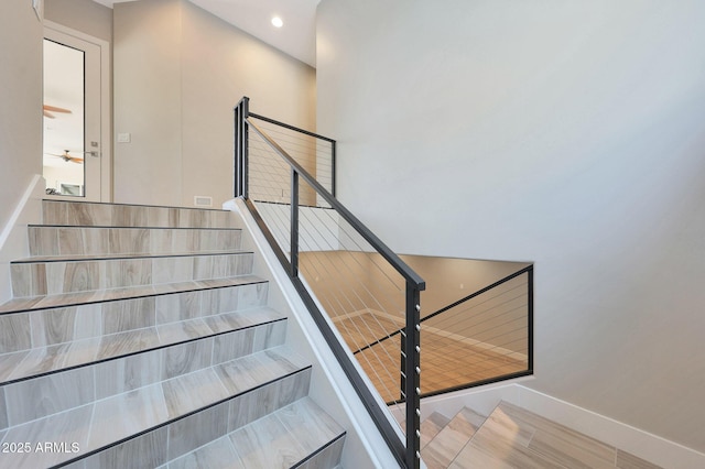 4040 E Mclellan Rd Unit 16, Mesa, AZ 85205 - stairs with baseboards and recessed lighting
