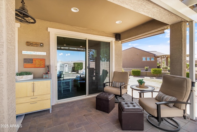 view of patio with fence