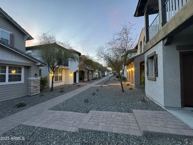 view of road featuring a residential view
