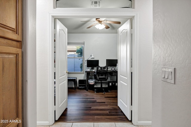 4493 E Desert Sands Dr, Chandler, AZ 85249 - office with ceiling fan and wood finished floors
