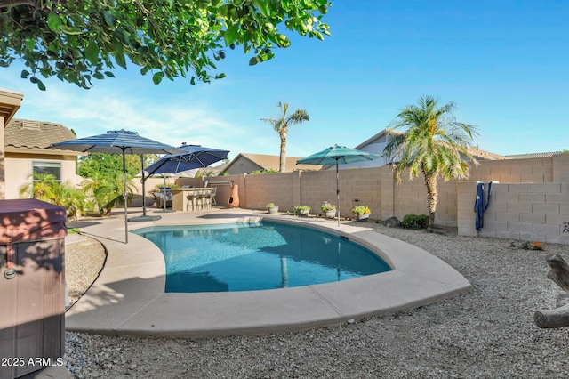 4493 E Desert Sands Dr, Chandler, AZ 85249 - view of pool featuring a fenced backyard and a patio