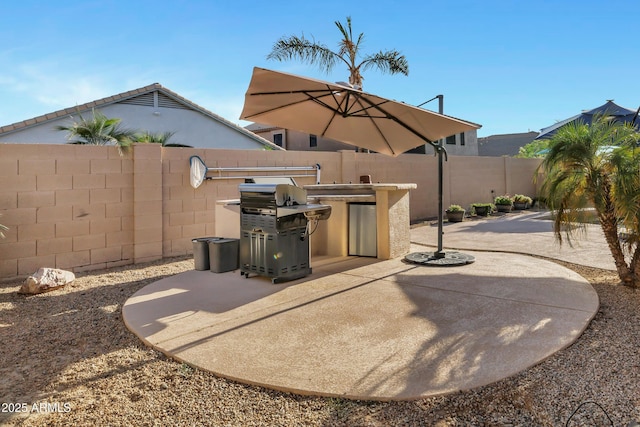 4493 E Desert Sands Dr, Chandler, AZ 85249 - fenced backyard with a patio area and area for grilling