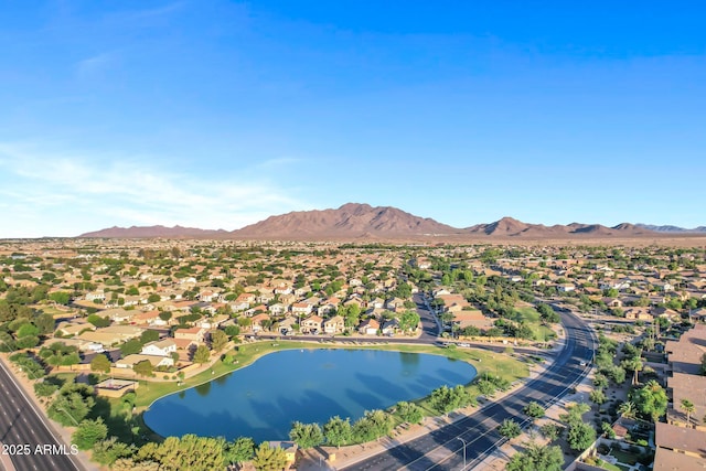4493 E Desert Sands Dr, Chandler, AZ 85249 - aerial view of property and surrounding area with nearby suburban area and a water and mountain view