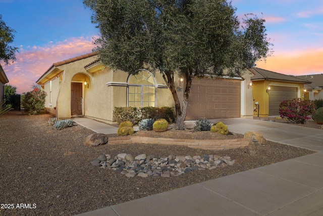 view of front of house with a garage