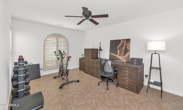 12682 N 80th Pl, Scottsdale, AZ 85260 - office featuring a ceiling fan and tile patterned floors