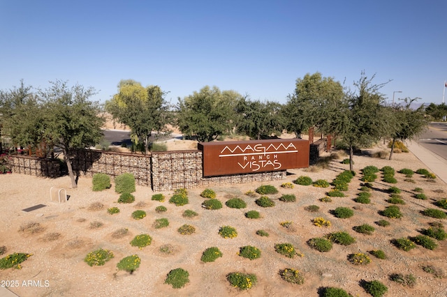 view of community sign