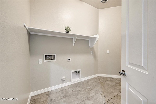 18207 W Sells Dr, Goodyear, AZ 85395 - laundry area with hookup for an electric dryer, washer hookup, gas dryer hookup, and light tile patterned flooring