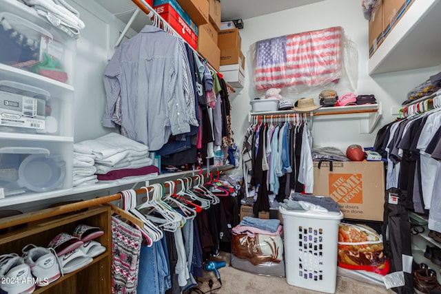 spacious closet with carpet floors