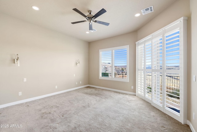 1899 Kensington Ct, Prescott, AZ 86301 - spare room with baseboards, visible vents, carpet flooring, and recessed lighting