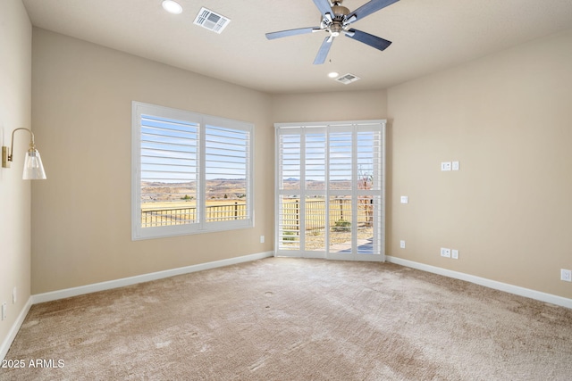 1899 Kensington Ct, Prescott, AZ 86301 - carpeted spare room featuring ceiling fan, visible vents, and baseboards