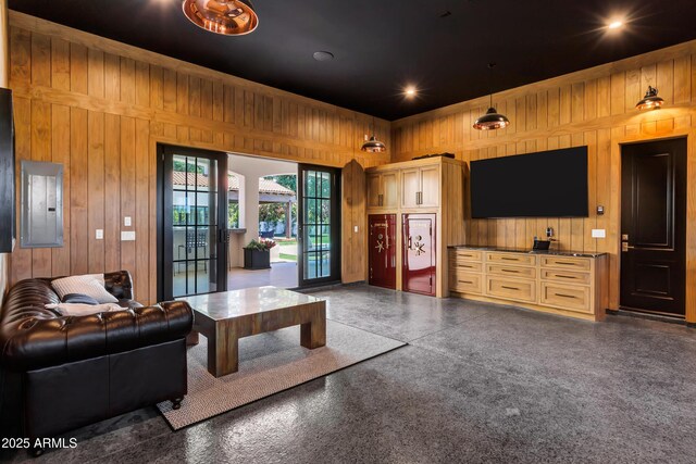 2339 E Virgo Pl, Chandler, AZ 85249 - living room featuring wooden walls and electric panel