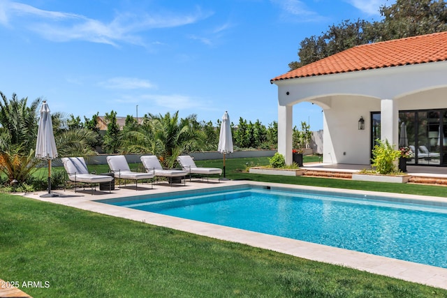 2339 E Virgo Pl, Chandler, AZ 85249 - outdoor pool featuring a patio and a yard
