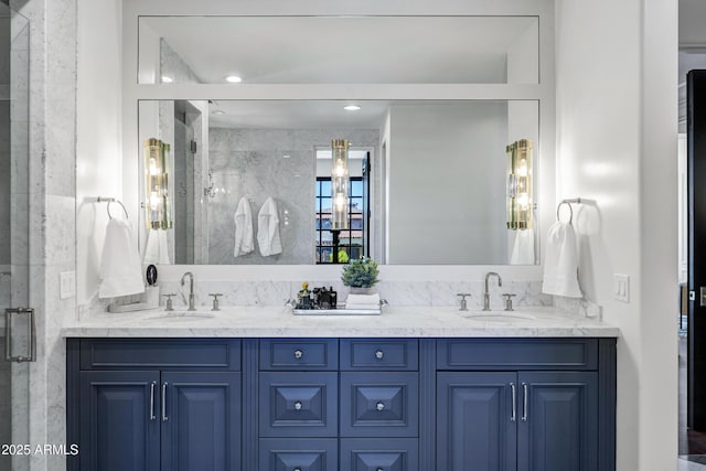2339 E Virgo Pl, Chandler, AZ 85249 - full bathroom with double vanity and a stall shower