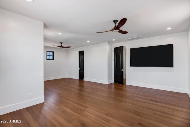 2339 E Virgo Pl, Chandler, AZ 85249 - spare room featuring ceiling fan, recessed lighting, wood finished floors, and baseboards