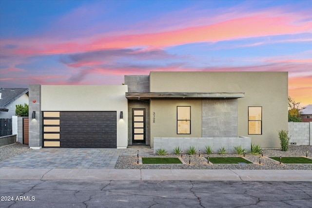 contemporary house featuring a garage