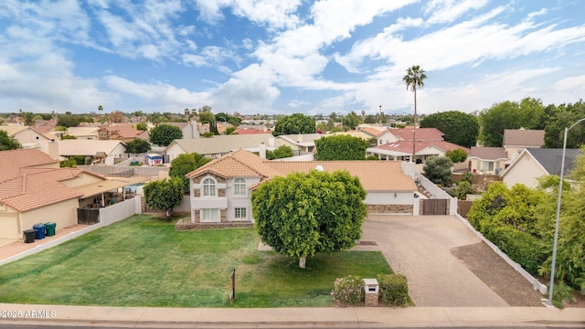 aerial perspective of suburban area