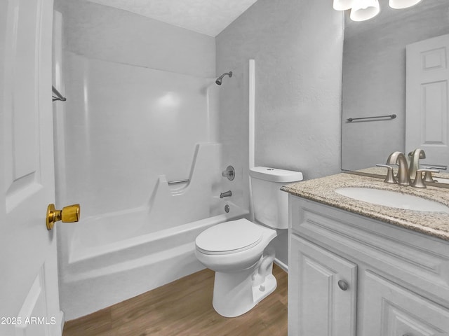 1750 E Mateo Cir Unit 103, Mesa, AZ 85204 - full bathroom with vanity, wood finished floors, and washtub / shower combination
