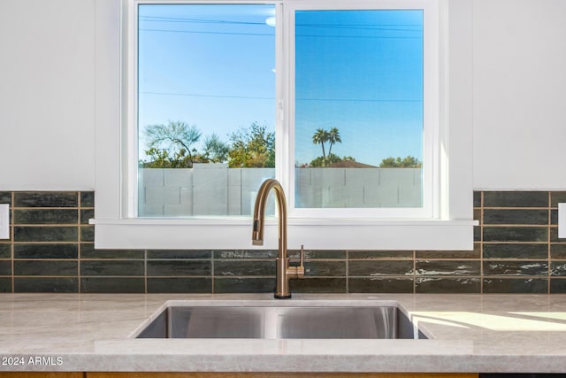 interior details featuring sink