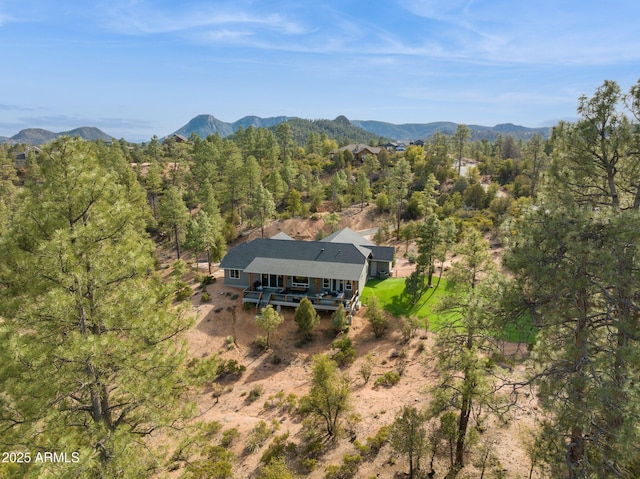 bird's eye view featuring a mountain view