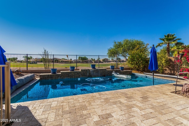 654 E Taylor Trl, San Tan Valley, AZ 85143 - view of swimming pool featuring a fenced backyard and a patio area