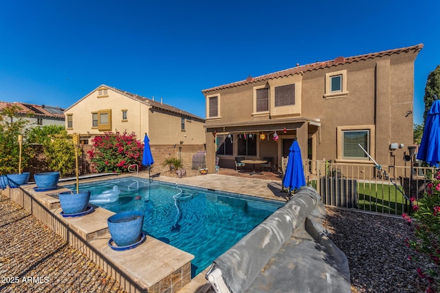 654 E Taylor Trl, San Tan Valley, AZ 85143 - view of swimming pool featuring a fenced backyard and a patio
