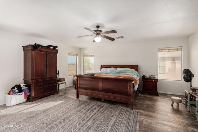 654 E Taylor Trl, San Tan Valley, AZ 85143 - bedroom featuring wood finished floors, baseboards, and a ceiling fan