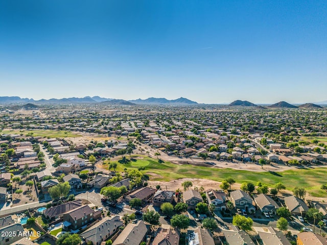 654 E Taylor Trl, San Tan Valley, AZ 85143 - aerial view of property and surrounding area with a mountainous background and nearby suburban area