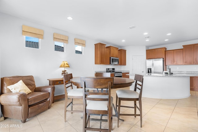 view of tiled dining space