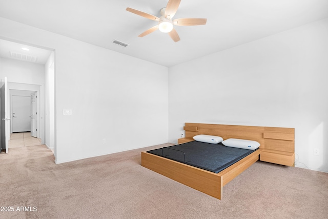 bedroom with carpet and ceiling fan