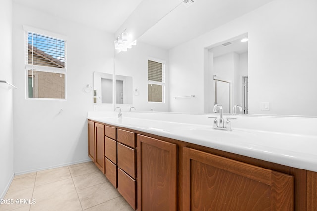 bathroom featuring vanity and tile patterned floors