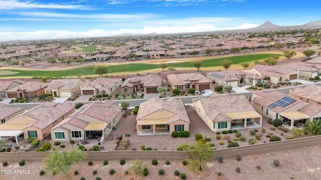 bird's eye view with a mountain view