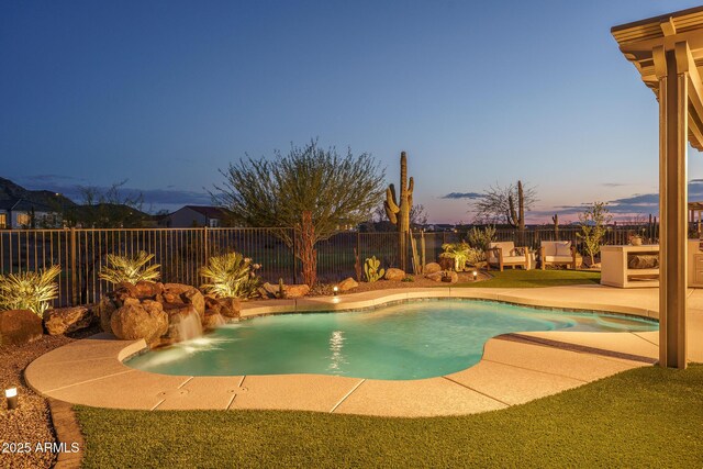 26673 W Ponderosa Ln, Buckeye, AZ 85396 - view of pool featuring a fenced in pool, a fenced backyard, and a patio area
