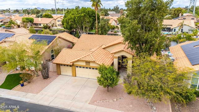 aerial view featuring a residential view