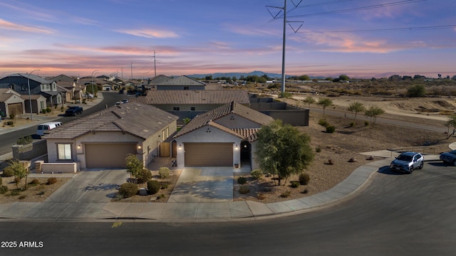 view of front of house with a garage