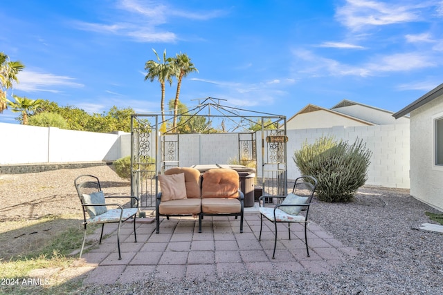 view of patio / terrace with a gazebo